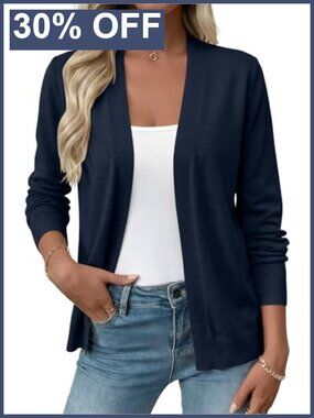 Women's Lightweight Open Front Cardigan Long Sleeve Knit Shrug